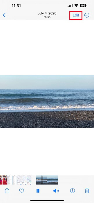 Éditer une vidéo sur l'application Photos de l'iPhone