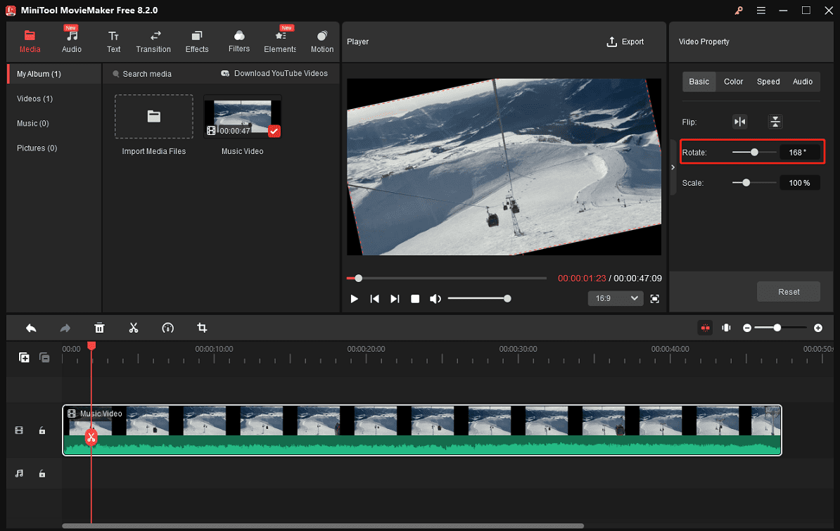 Rotate a video no watermark with MiniTool MovieMaker