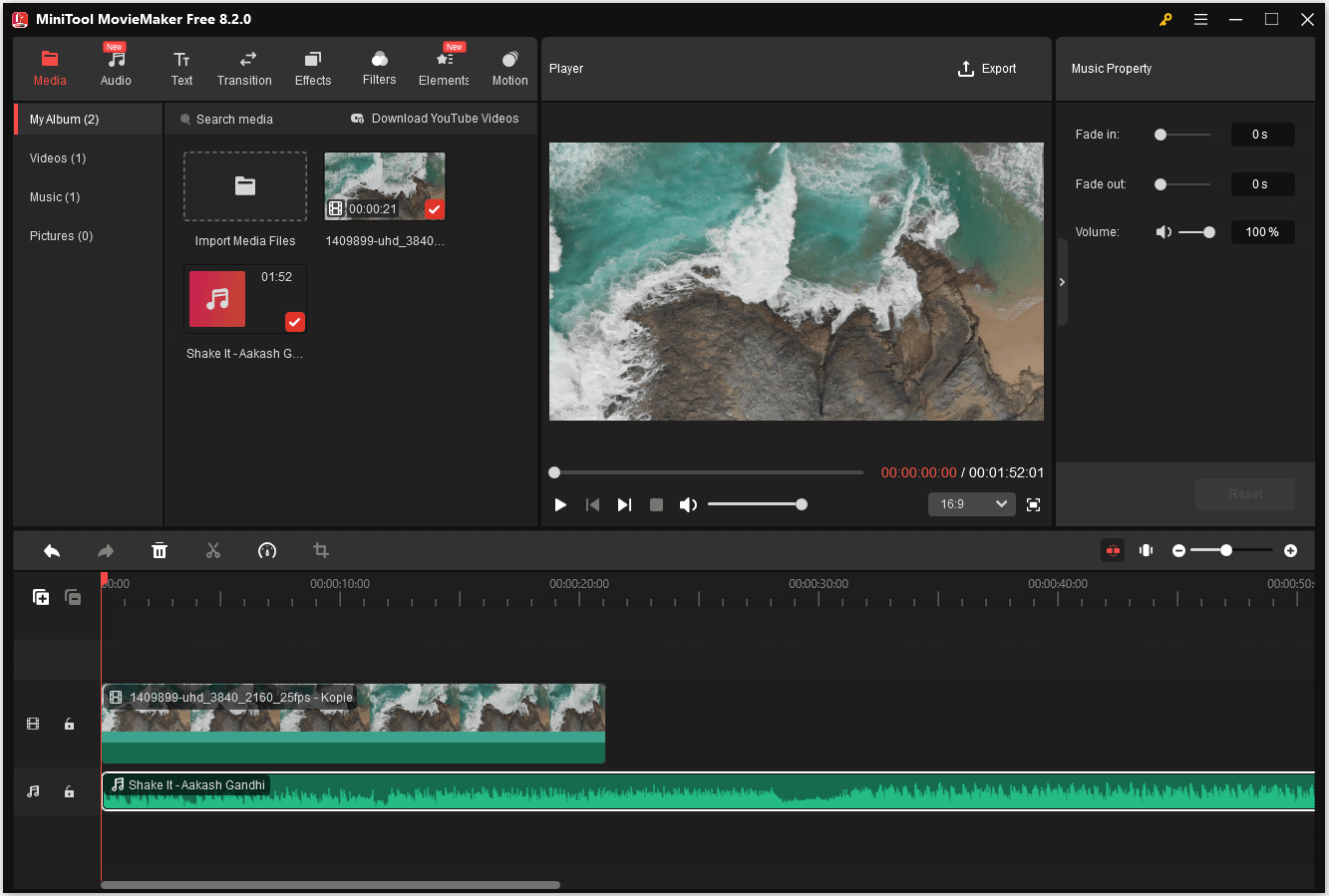 Medien in MiniTool MovieMaker importieren