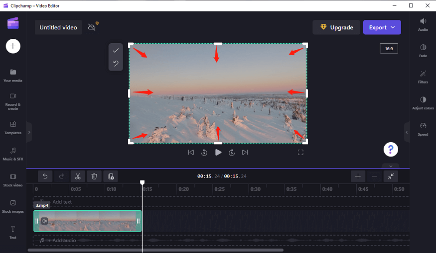 Cortar vídeo no Clipchamp