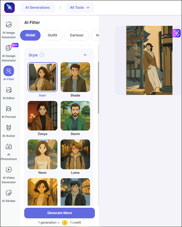 LightX’s Ghibli-style converter