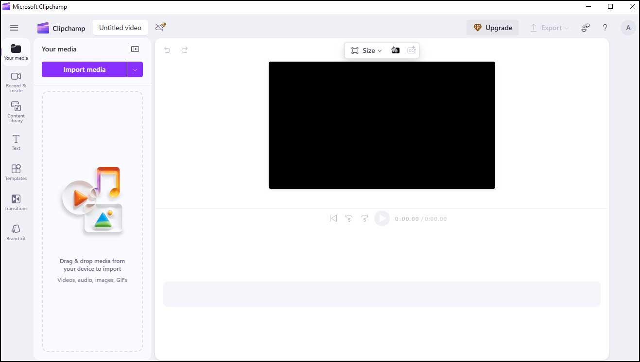 The interface of Canva