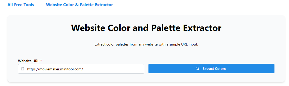 Click the Extract Colors button in Folge.me Website Color Extractor
