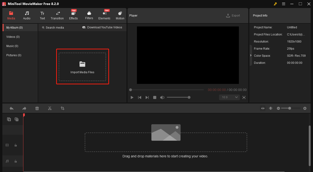MiniTool MovieMakerにファイルをインストールする
