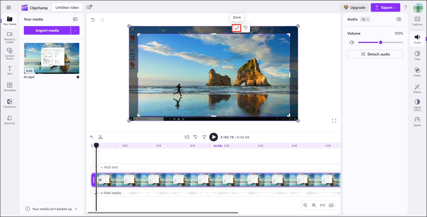Crop a Zoom recording in Clipchamp