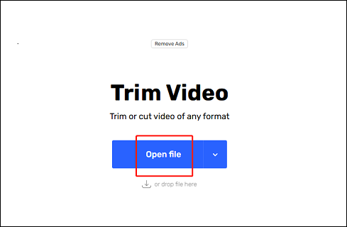 Click the Open file button to upload the ASF video to Online Video Cutter