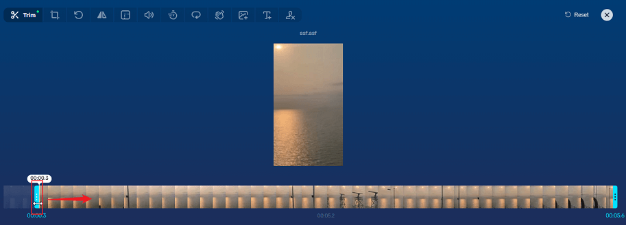 Trim the ASF video in Online Video Cutter