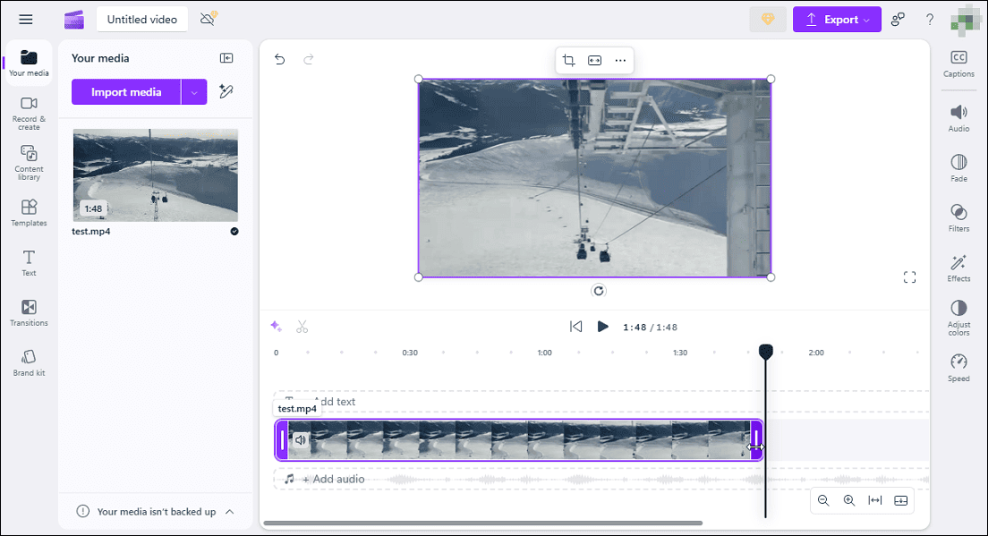 Trim a MOV file with Microsoft Clipchamp