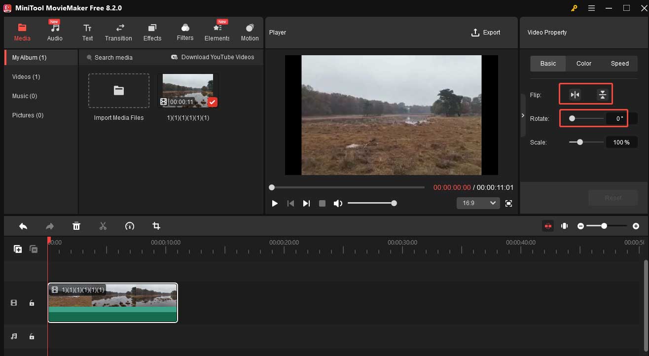 Flip and rotate your video in MiniTool MovieMaker