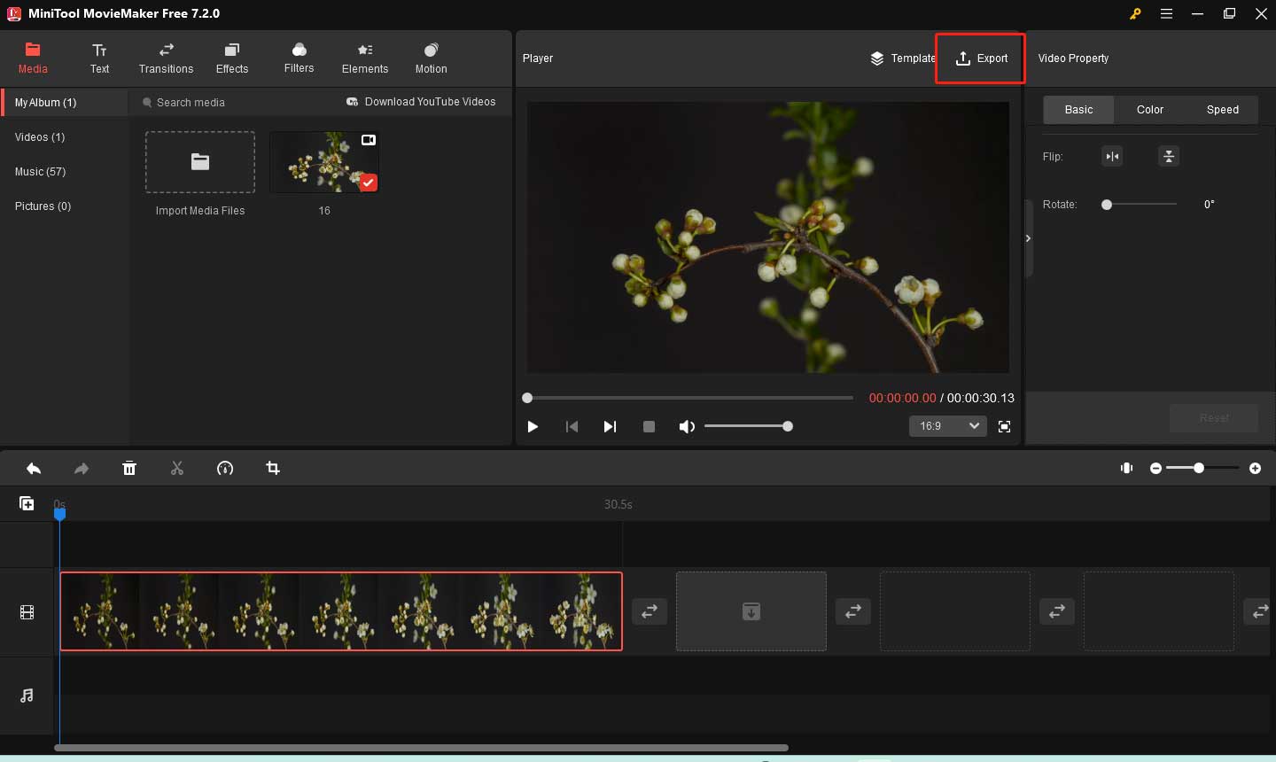 Add the video to the timeline