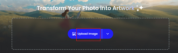 Click on the Upload Image button to add the target picture in Fotor