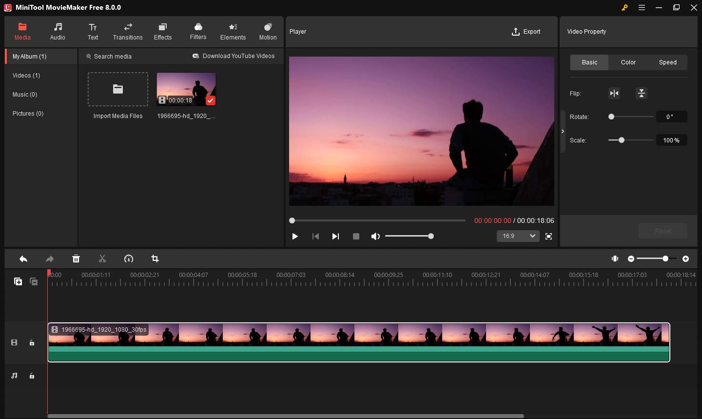 Cliquez sur Zoom pour ajuster la chronologie dans MiniToolMovieMaker