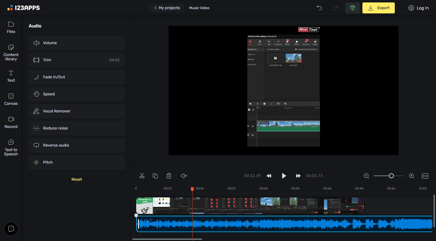 Add music to video with Online Video Cutter