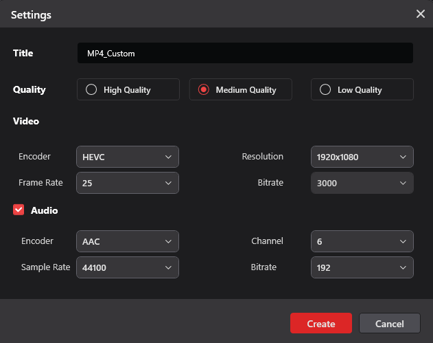 Create a custom format in MiniTool Video Converter