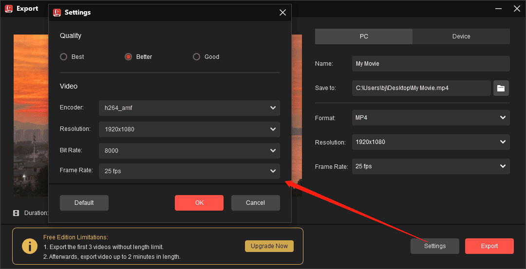 Export the video from MiniTool MovieMaker to upload to TikTok
