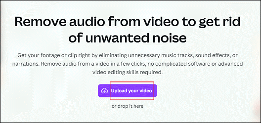 Click on the Upload your video to add the MP4 video to Canva