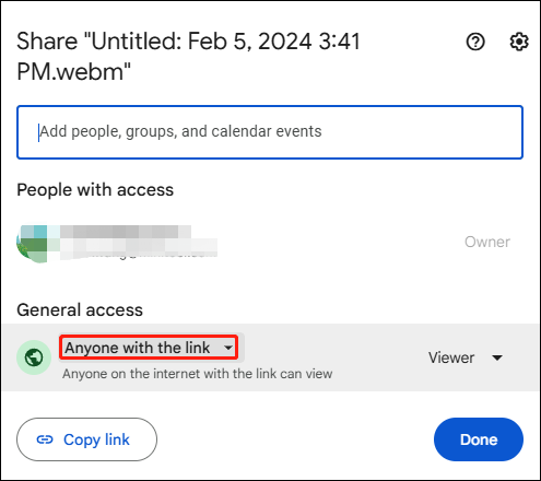 Manage access on Google Drive