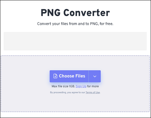 FreeConvert’s PNG converter
