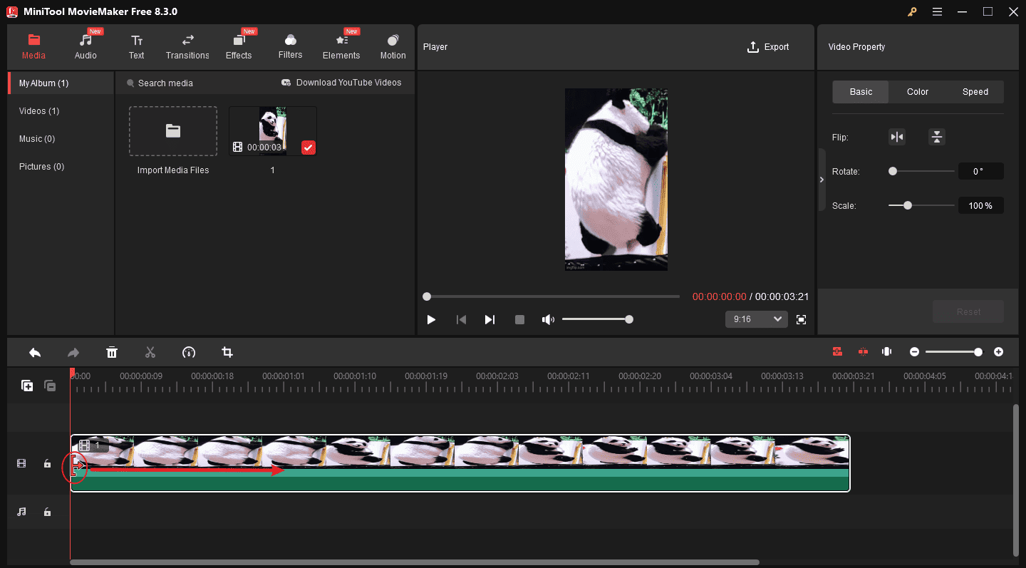 Trim a GIF using MiniTool MovieMaker