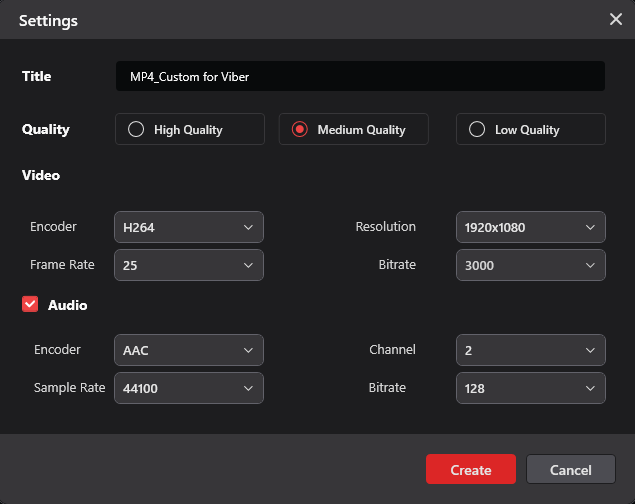 Create a custom MP4 format for Viber in MiniTool Video Converter