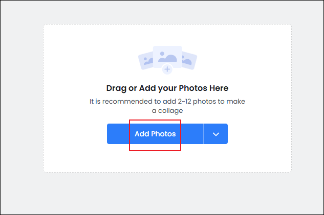 Click Add Photos to import your PNG files to Fotor