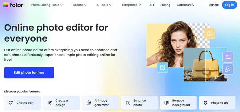 Fotor’s main page