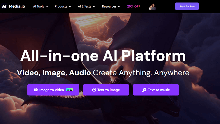 Media.io’s user interface