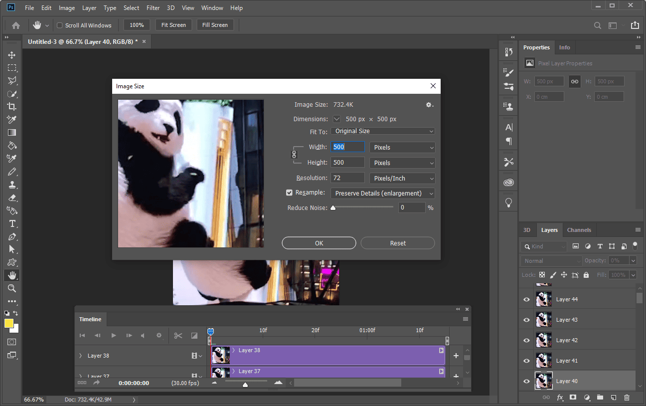 Change the frame size of your GIF in Photoshop