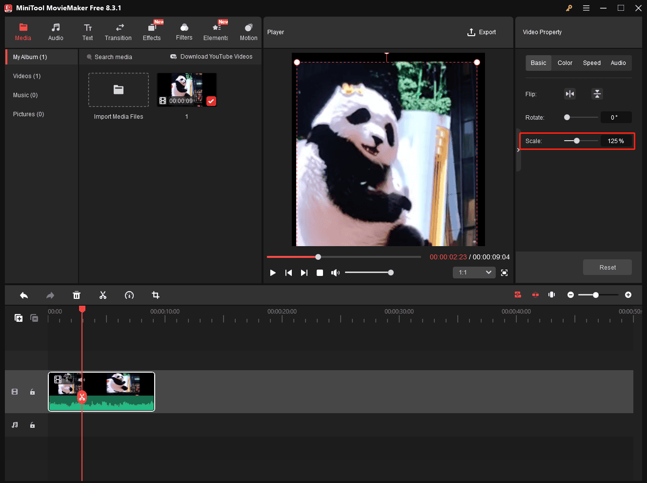Crop the video or image in MiniTool MovieMaker