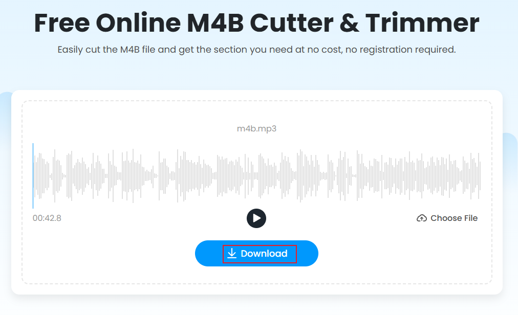 Click Download in Fineshare to export the audio