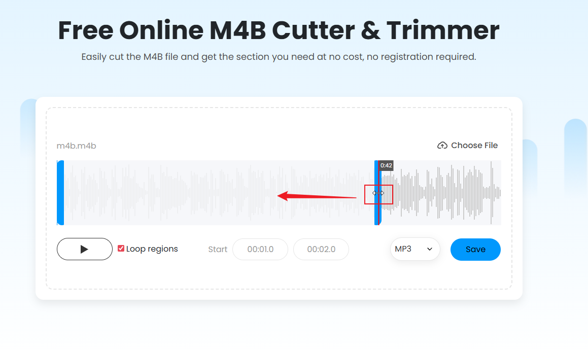 Trim the M4B file in Fineshare