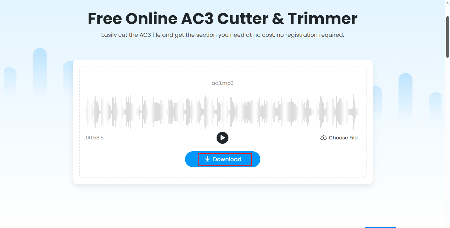 Click Download in Fineshare to export the audio file