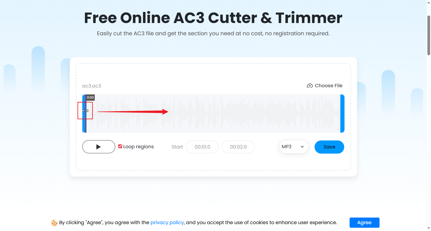 Trim the AC3 file in Fineshare