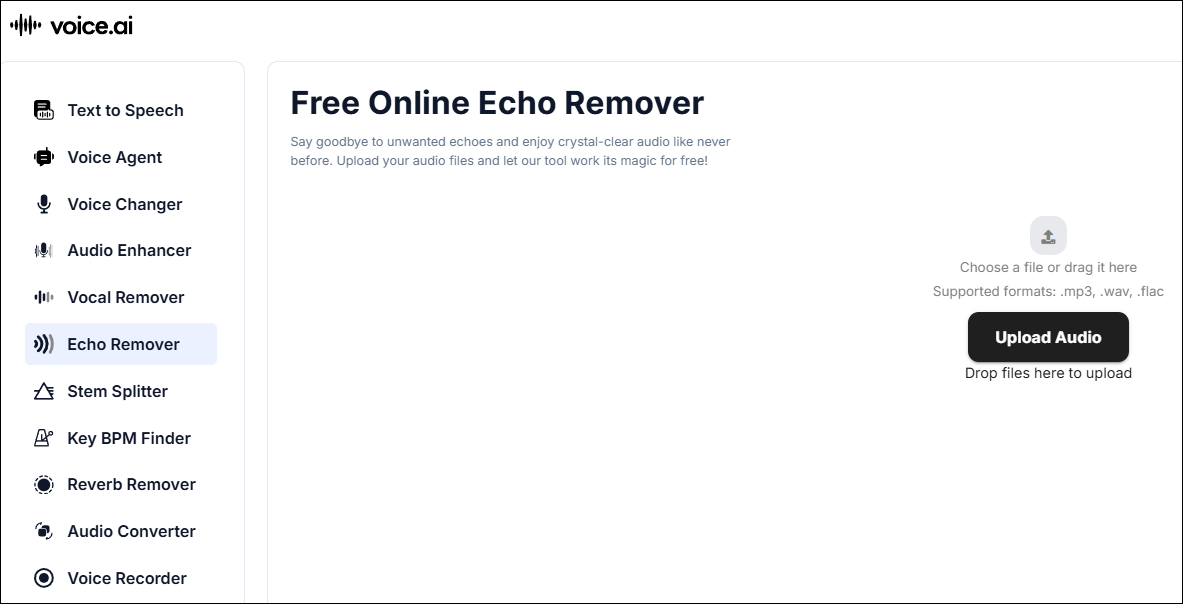 Click Echo Remover on the left sidebar