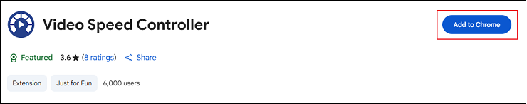 Add Video Speed Controller to the Chrome browser