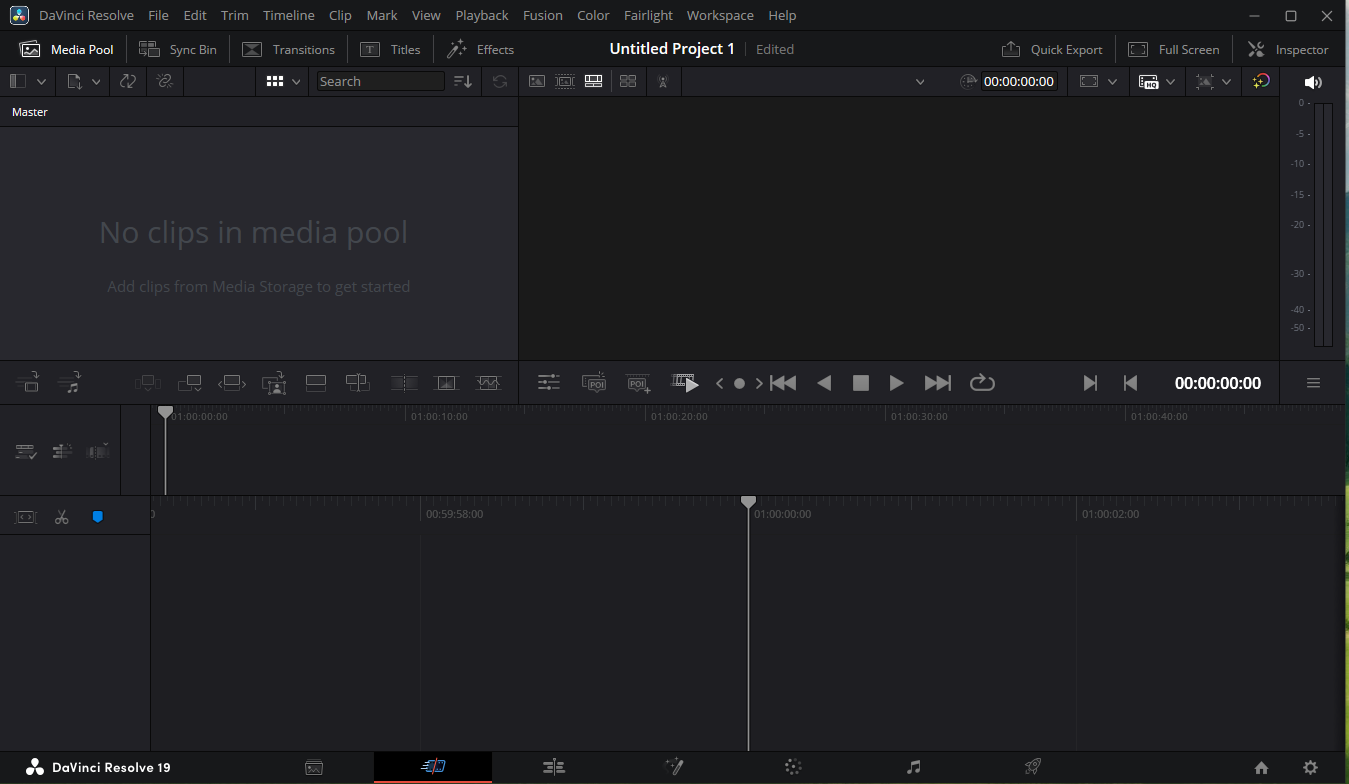 The Cut page of DaVinci Resolve