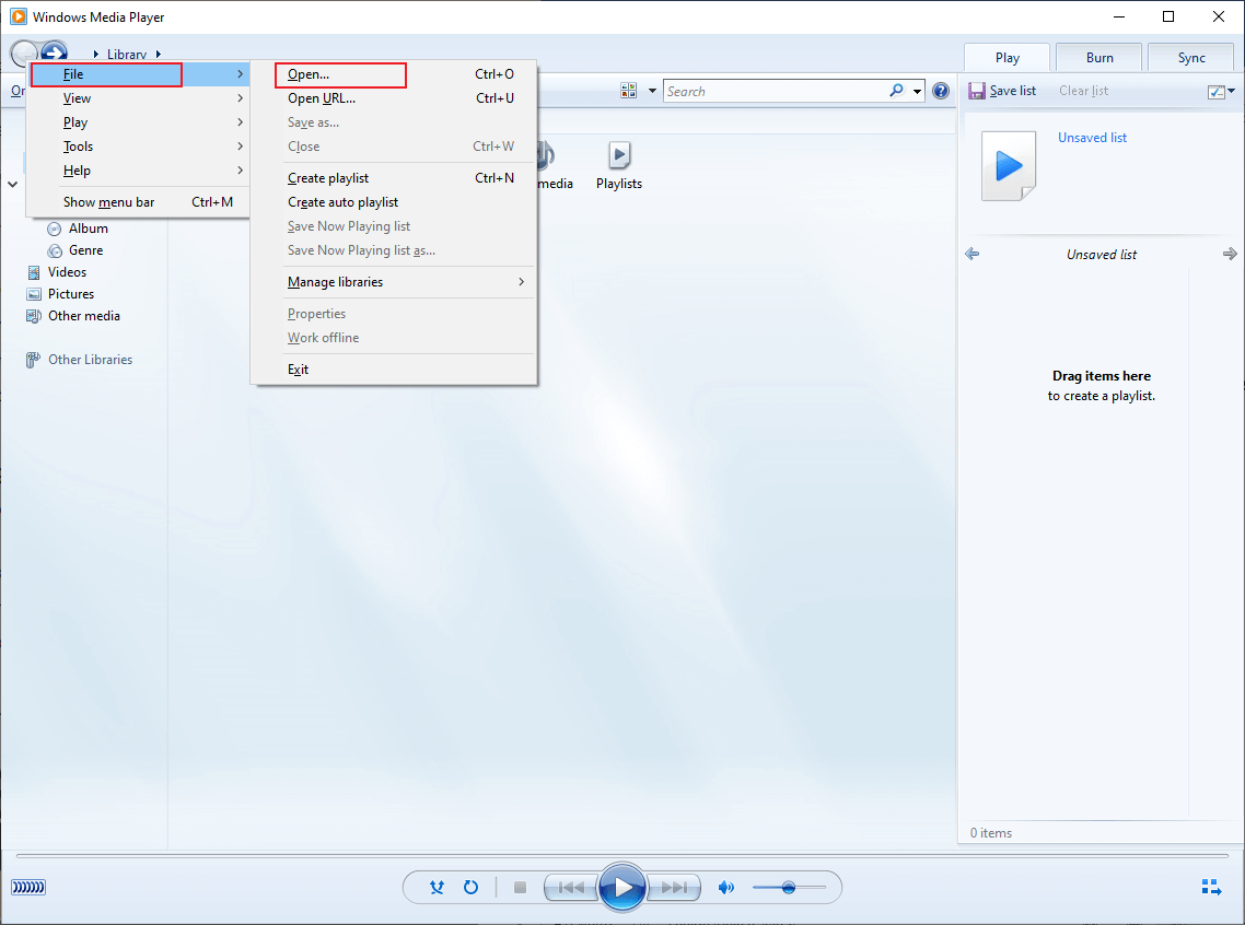 Open AIFF file in Windows Media Player