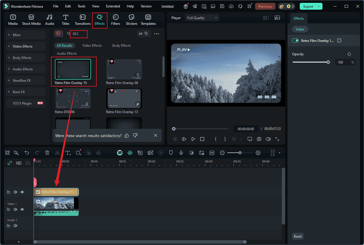 Perform camera recording overlay in Wondershare Filmora