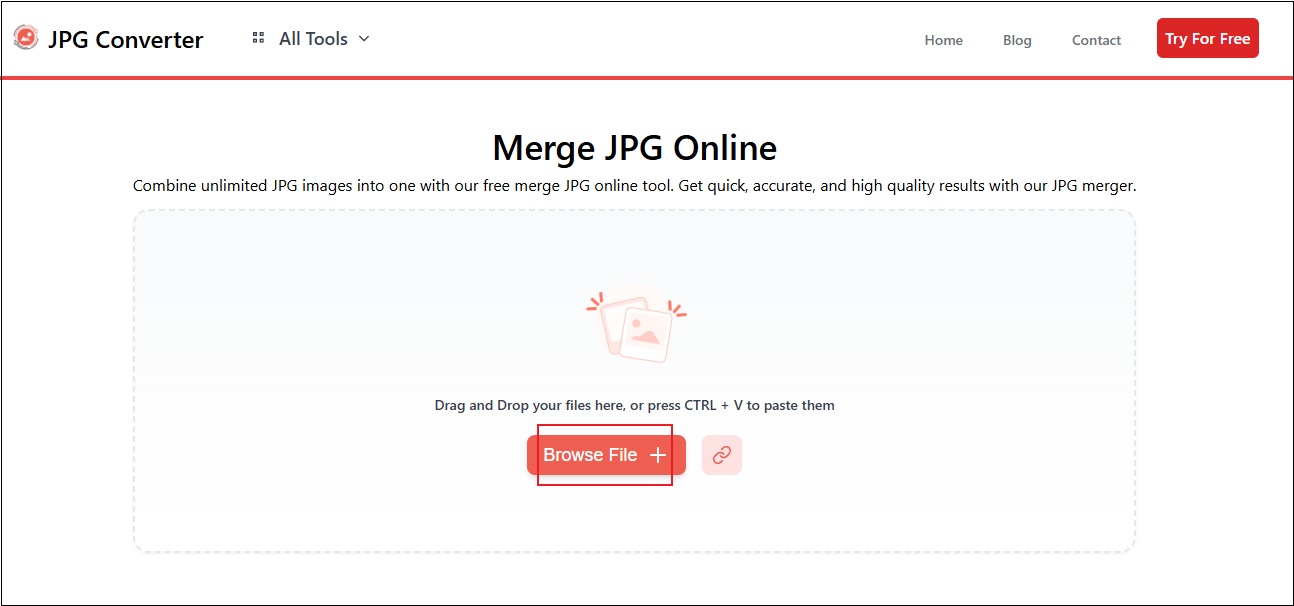 Click the Browse File option to upload your JPEG files to JPGConverters.com