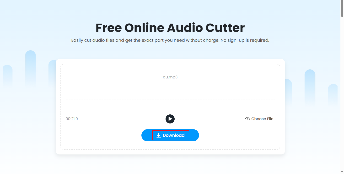 Click Download in Fineshare to save the audio file