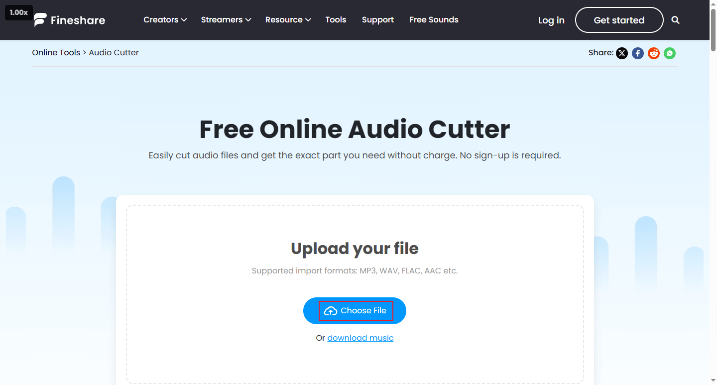 Click Choose File to add the AU file to Fineshare