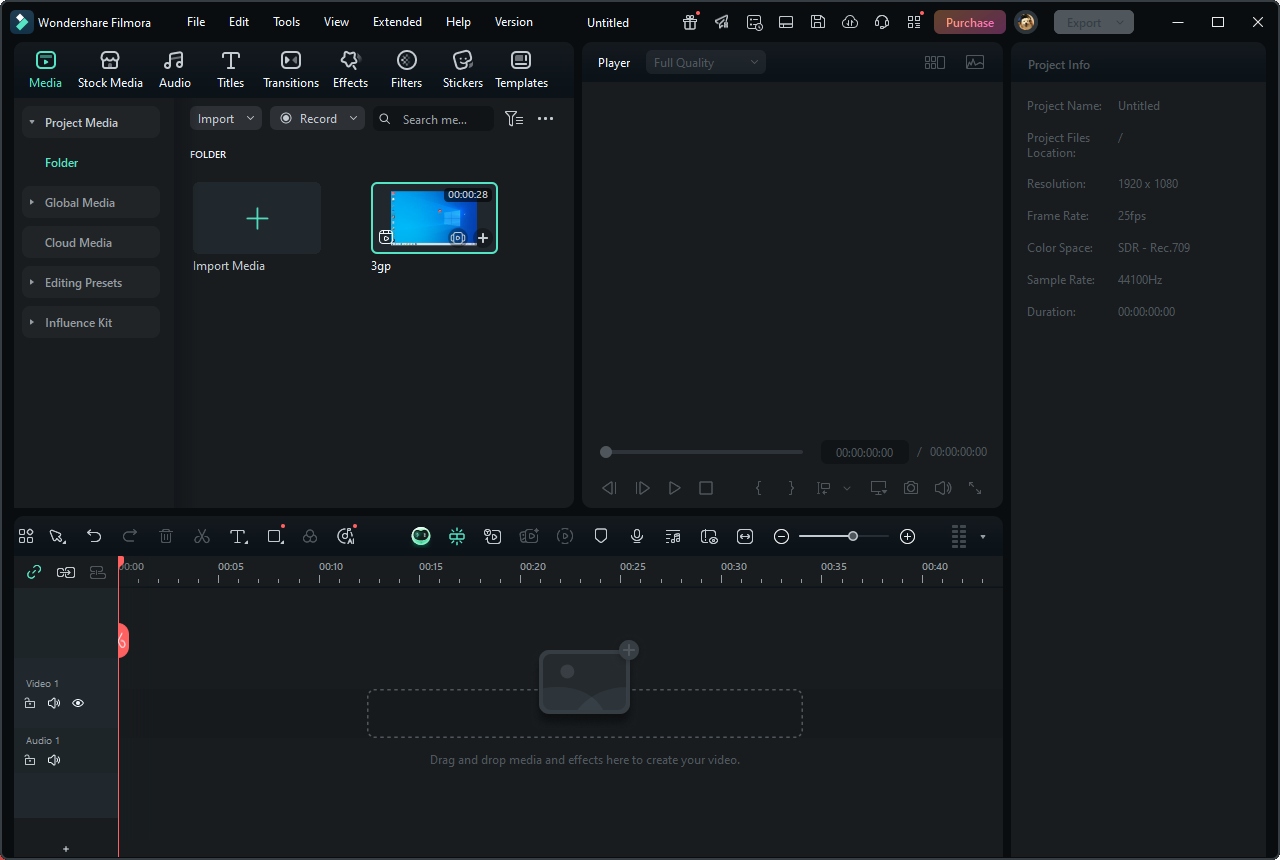 Wondershare Filmora’s user interface