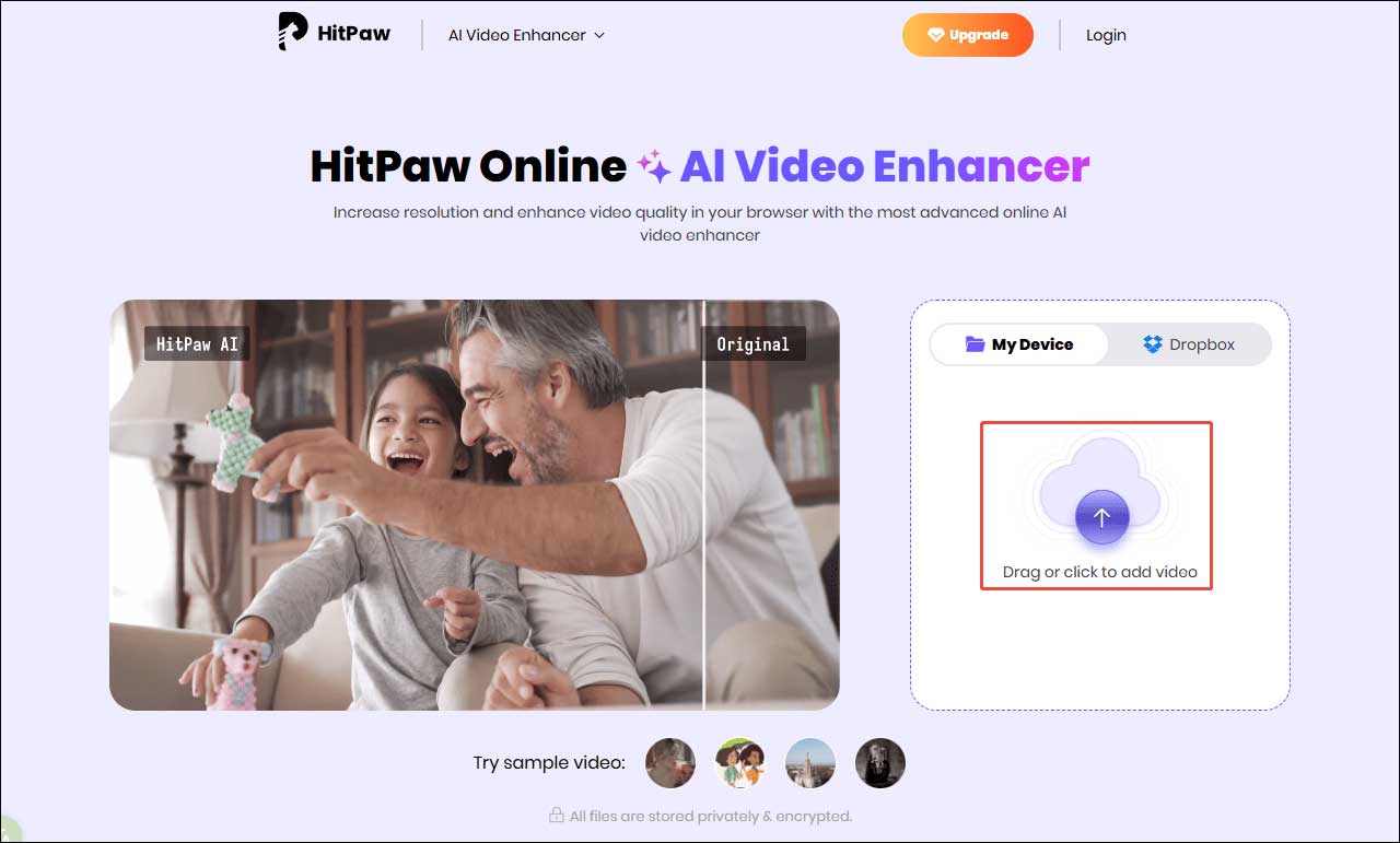 The selected Import option on the right side of the HitPaw website interface.