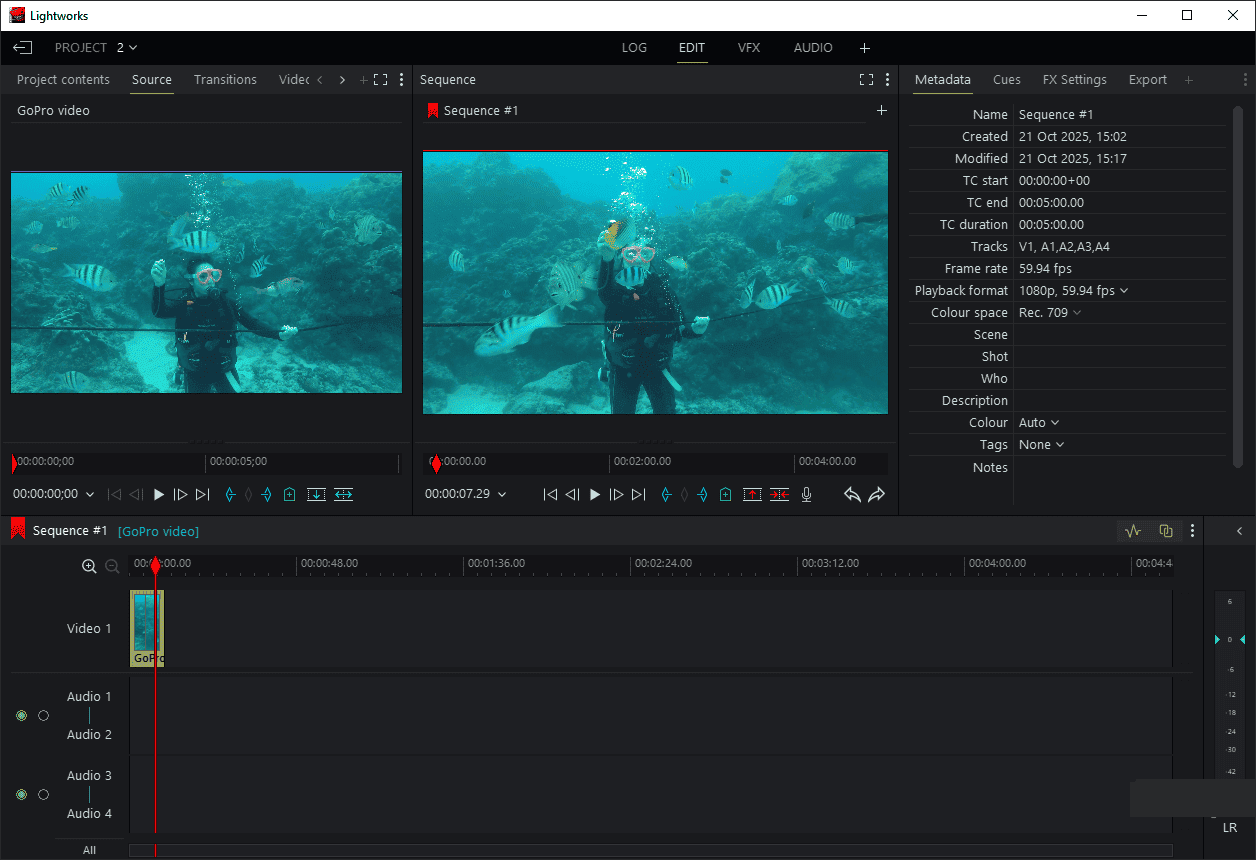 Edit GoPro videos in Lightworks