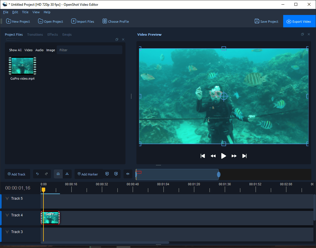 Edit GoPro videos in OpenShot