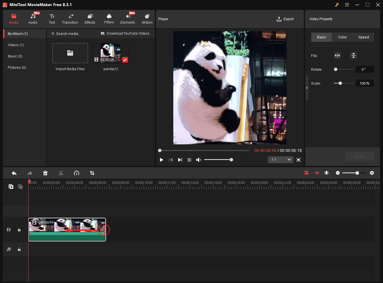Trim a GIF in MiniTool MovieMaker