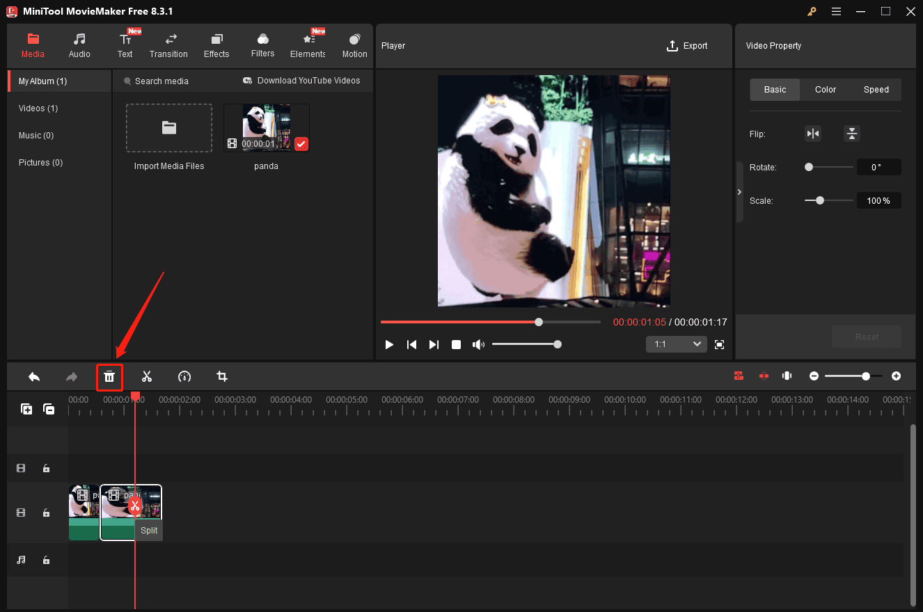 Split a GIF in MiniTool MovieMaker