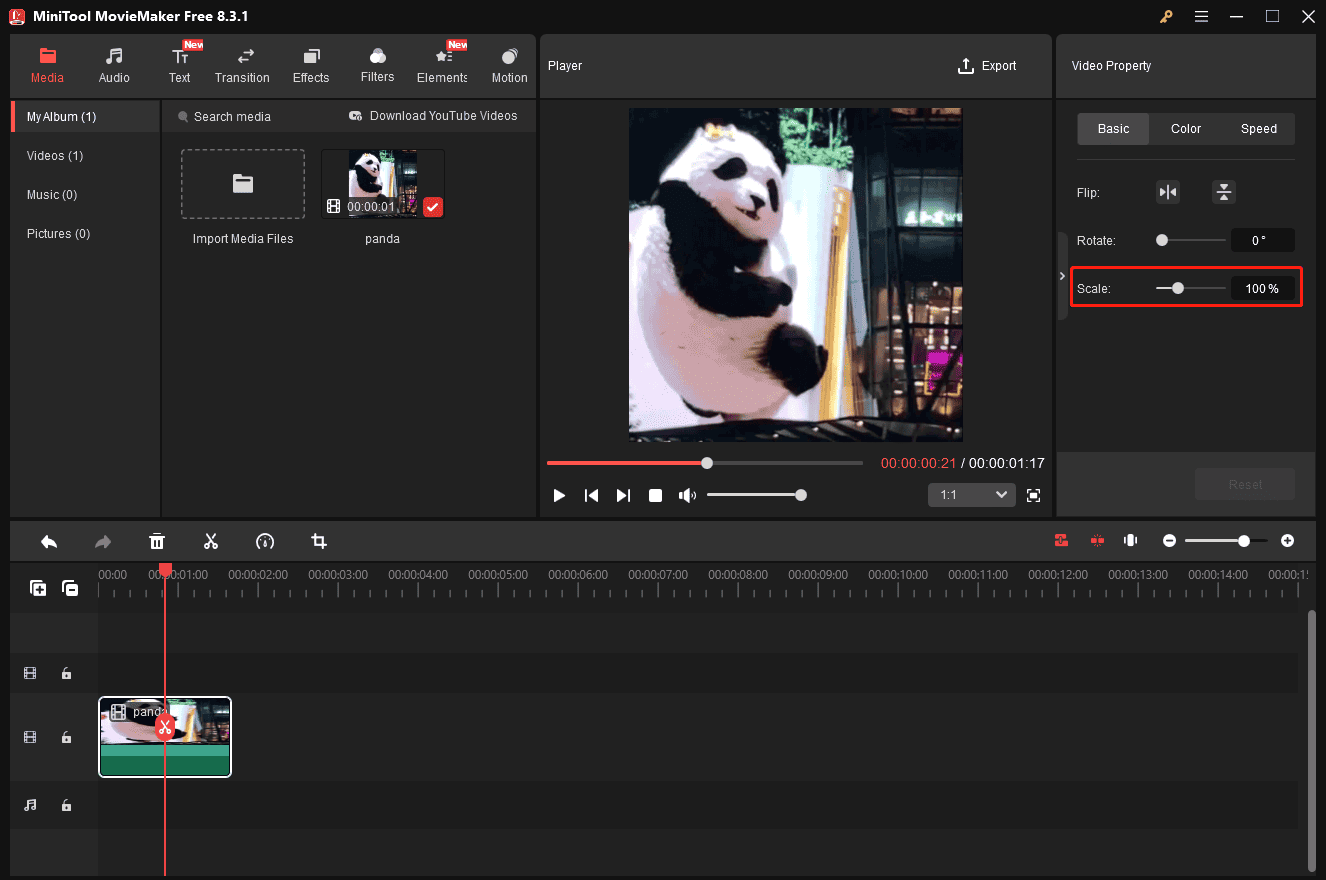 Resize a GIF in MiniTool MovieMaker