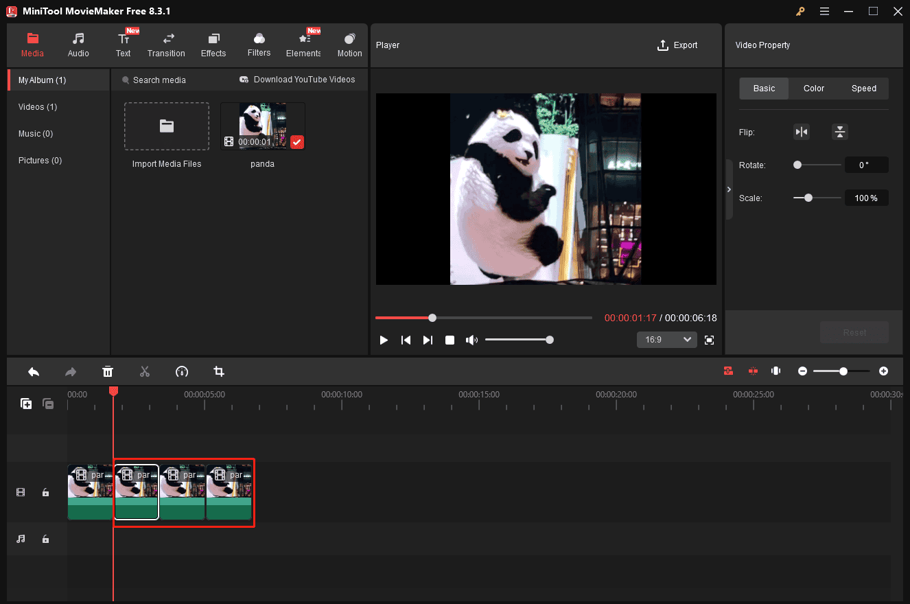 Loop a GIF using MiniTool MovieMaker