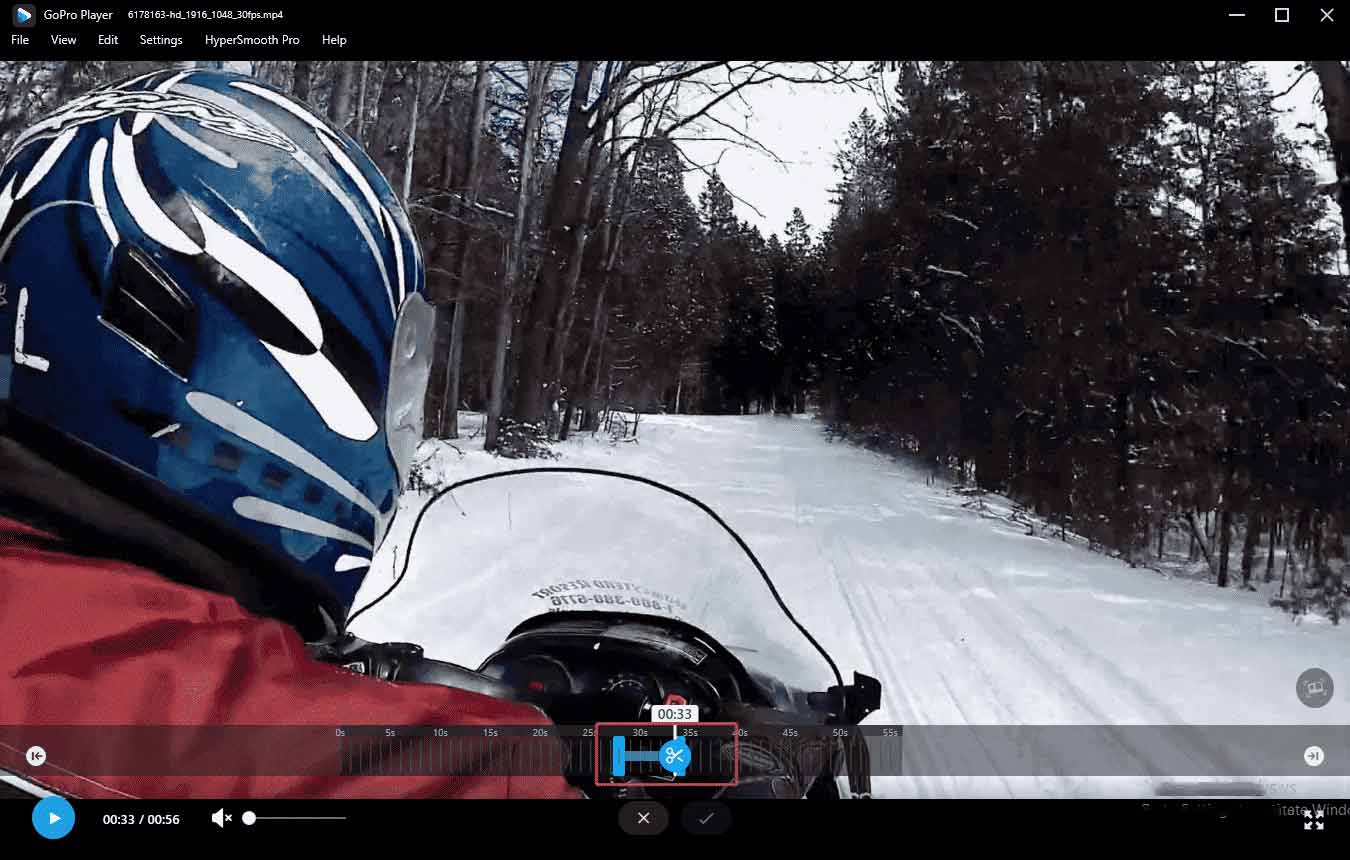Click Scissors to trim videos in GoPro Player